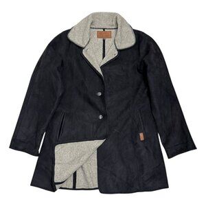 OUTBACK TRADING CO Micro Suede Swing Coat Sherpa Fleece Jacket Womens XL